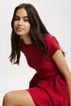 Romee Short Sleeve Mini Dress, RED VELVET - alternate image 4