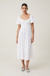 Violet Shirred Midi Dress, WHITE - alternate image 1