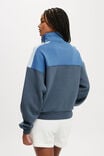 Panelled Quarter Zip Sweat, AZURE BLUE/ BLUE SLATE - alternate image 3