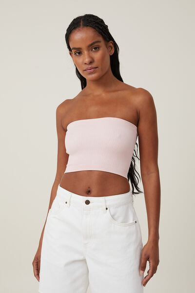 Seamless Ellie Tube Top, CHALK PINK