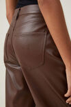 Faux Leather Straight Jean, BROWN - alternate image 3