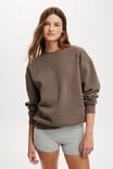 Classic Crew Sweatshirt, DARK TRUFFLE - alternate image 1