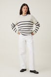 Luxe Pullover, OATMEAL INK NAVY STRIPE - alternate image 2