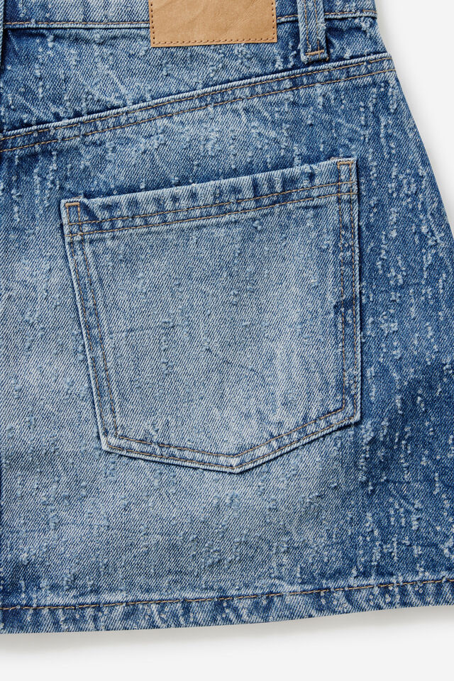 Original Denim Mini Skirt, RAIL BLUE TEXTURE