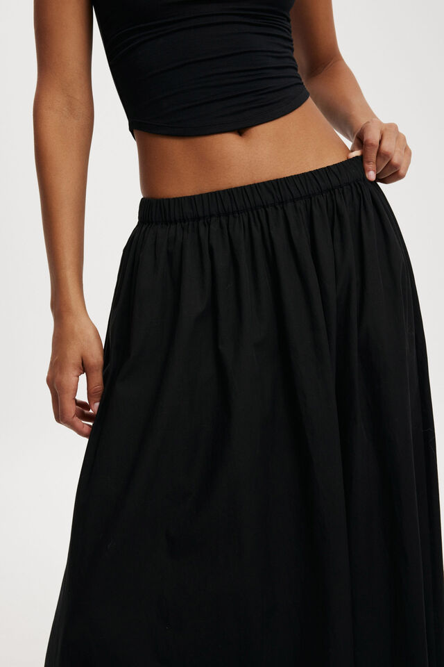 Lea Full Circle Maxi Skirt, BLACK