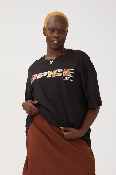 Curve Special Edition Oversize Tee, LCN BR SPICE GIRLS TEXT/BLACK