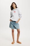 Classic Fleece Graphic Hoodie, SAINT TROPEZ/SOFT GREY MARLE - alternate image 2