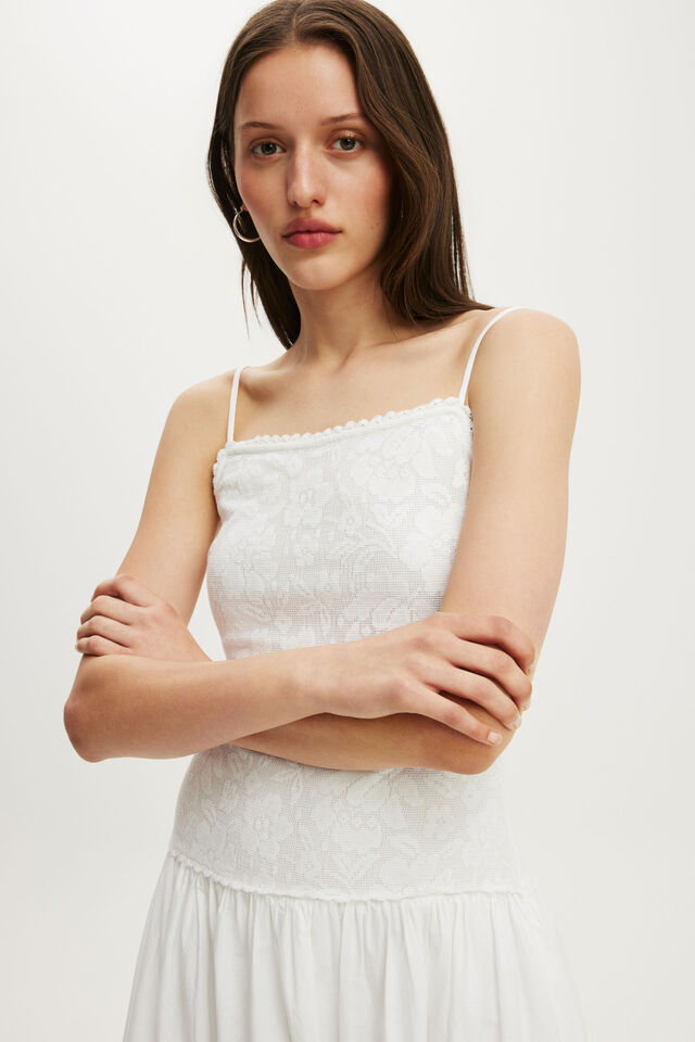 Eloise Crochet Maxi Dress, WHITE