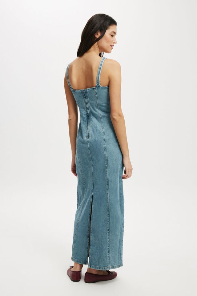 Vestido - Sloan Denim Maxi Dress, JEWEL BLUE