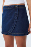 Wrap Micro Mini Denim Skirt, RINSE BLUE - alternate image 2