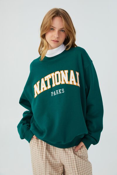 Classic Graphic Crew Sweatshirt, NATIONAL PARKS/LUXE GREEN