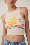 Crop Ribbed Graphic Racer Tank, PALERMO/DELICATE PINK - alternate image 4