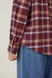 Boyfriend Flannel Shirt, CELEST CHECK DEEP GARNET - alternate image 4