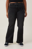 Stretch Bootcut Flare Jean, Black Pepper/Eyelet Belt - alternate image 3