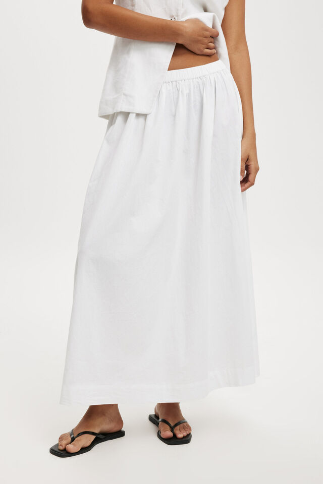 Lea Full Circle Maxi Skirt, WHITE