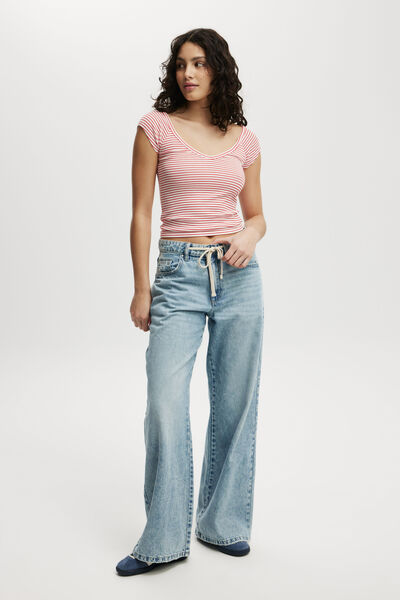 Relaxed Wide Jean, OASIS BLUE/TIE