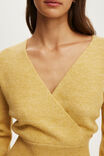 Softest Luxe Mock Wrap Knit, DIJON MARLE - example image 4