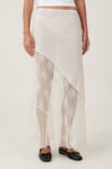 Lace Panel Maxi Skirt, COCONUT - alternate image 4