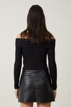 Faux Leather Mini Skirt, BLACK - alternate image 3