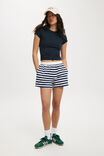 Classic Fleece Summer Sweat Short, BASIC STRIPE COOL NAVY - alternate image 2