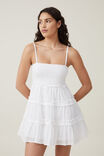 Lenny Tiered Mini Dress, WHITE - alternate image 1