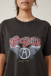 Camiseta - Boyfriend Fit Graphic License Tee, LCN BR AEROSMITH/WASHED BLACK - vista alternativa 4