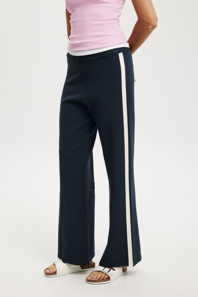 Wide Leg Knit Pant, TWILIGHT BLUE/ PORCELAIN STRIPE