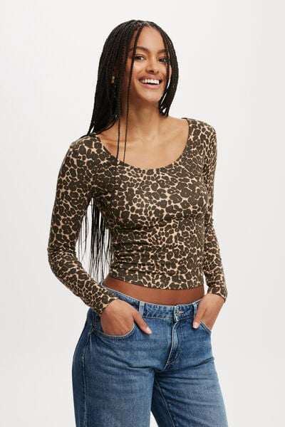 Sunday Scoop Long Sleeve, KATE LEOPARD