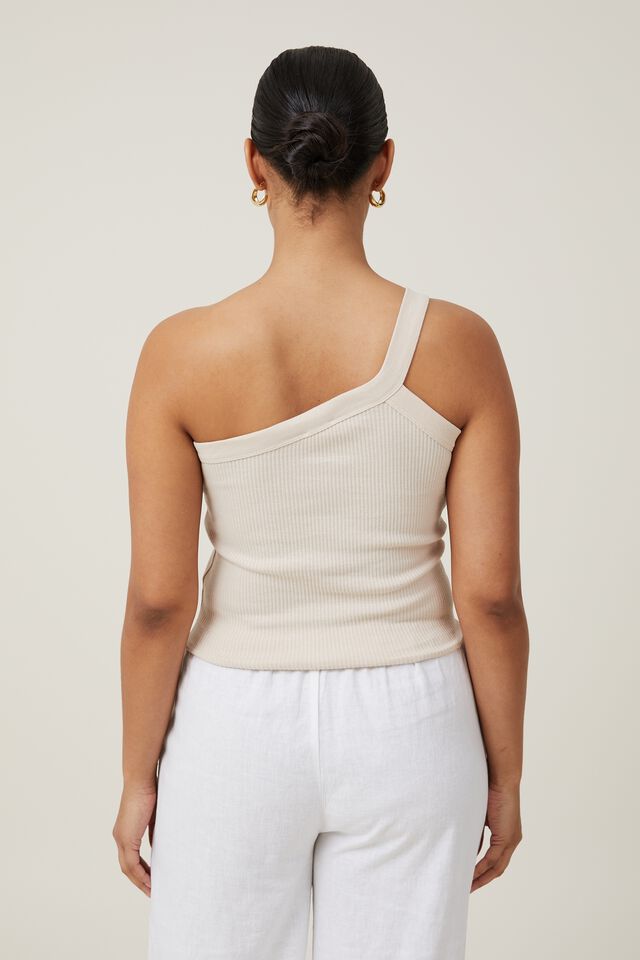 The 91 One Shoulder Tank, STONE