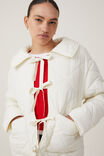 Quilted Tie Up Jacket, IVORY - alternate image 4