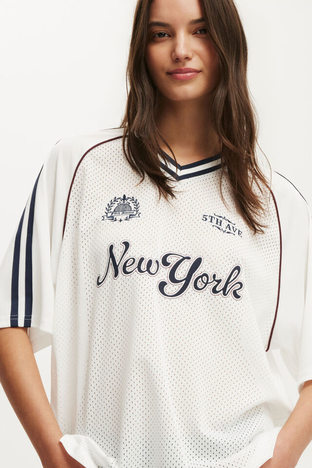 The Raglan Graphic Jersey, NEW YORK 5TH AVE / VINTAGE WHITE