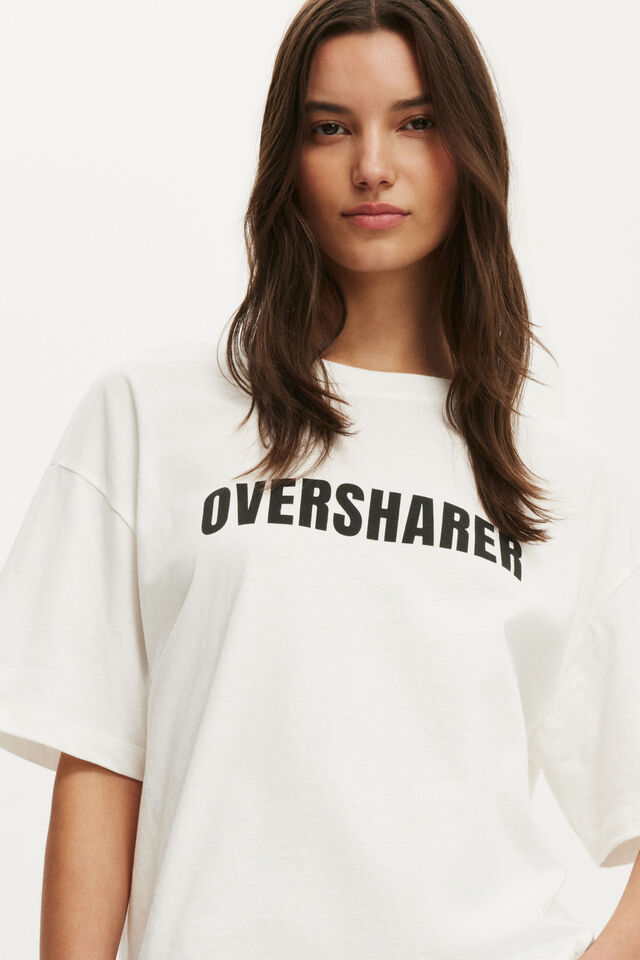 The Boxy Graphic Tee, OVERSHARER / VINTAGE WHITE