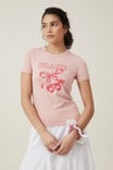 Fitted Graphic Longline Tee, STRAWBERRY CHERRIES/ PEONY ROSE - alternate image 1