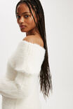 Faux Off Shoulder Sweater Dress, ECRU - alternate image 4