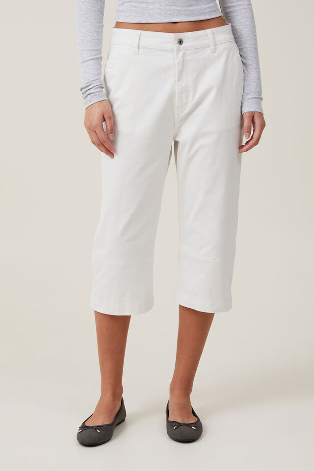 White Cropped Pants for Women