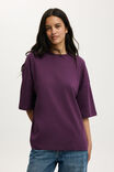 The Oversized Crew Tee, PLUM PULSE - example image 1