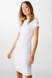 Essential Short Sleeve Midi Dress, LIGHT GREY MARLE