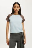 Select Colour: ICED MARINE/DARK TRUFFLE RAGLAN