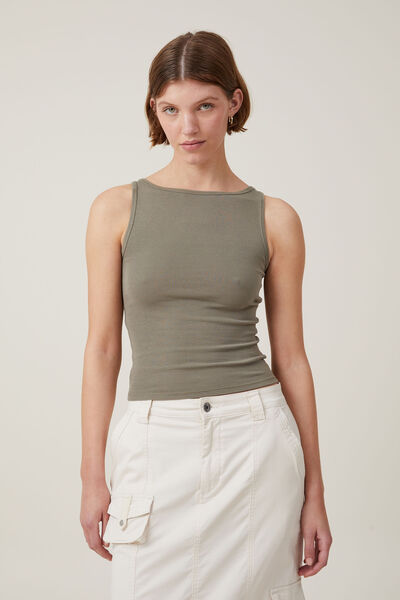 Madison Boat Neck Tank, WASHED WOODLAND