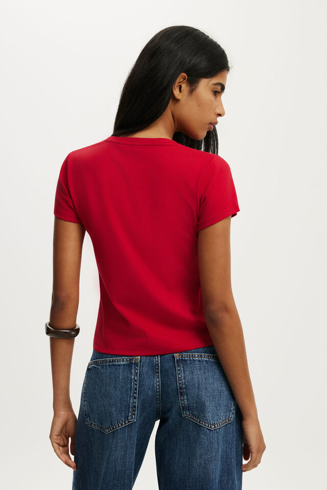 90S Baby Tee, RED PETAL