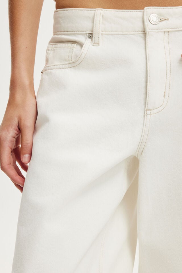 Baggy Denim Short, VINTAGE WHITE