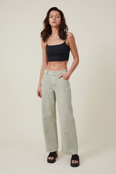 Low Rise Baggy Jean, WASHED GREEN