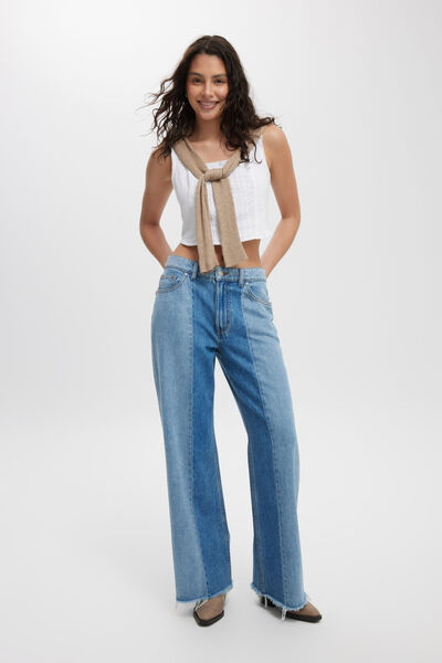 Relaxed Wide Jean, SEA BLUE/BELLS BLUE/PANEL
