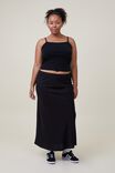 Picot Maxi Slip Skirt, BLACK - alternate image 2
