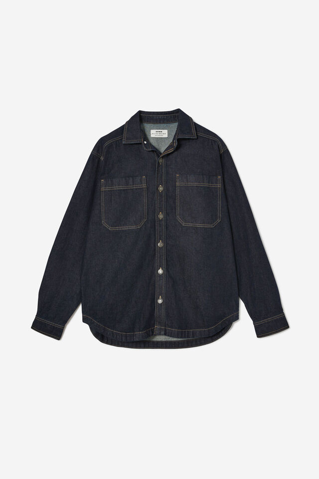 Oversized Denim Shirt, INDIGO
