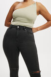 Calça - Curvy High Stretch Skinny Jean, WASHED BLACK RIP - vista alternativa 3