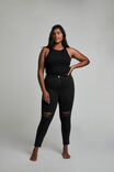 Curve Adriana High Crop Skinny Jean, MIDNIGHT BLACK RIPS - alternate image 1