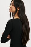 Polly Wide Neck Long Sleeve Top, BLACK - alternate image 4