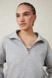 Classic Fleece Half Zip Sweatshirt, GREY MARLE - alternate image 4