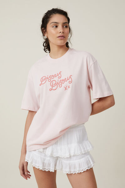 Camiseta - The Boxy Graphic Tee, BISOUS BISOUS/SOFT PINK